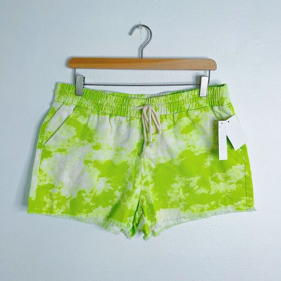 NWT Nordstrom Abound Green Tie Dye Shorts Drawstring Waist Size M - Picture 2 of 5
